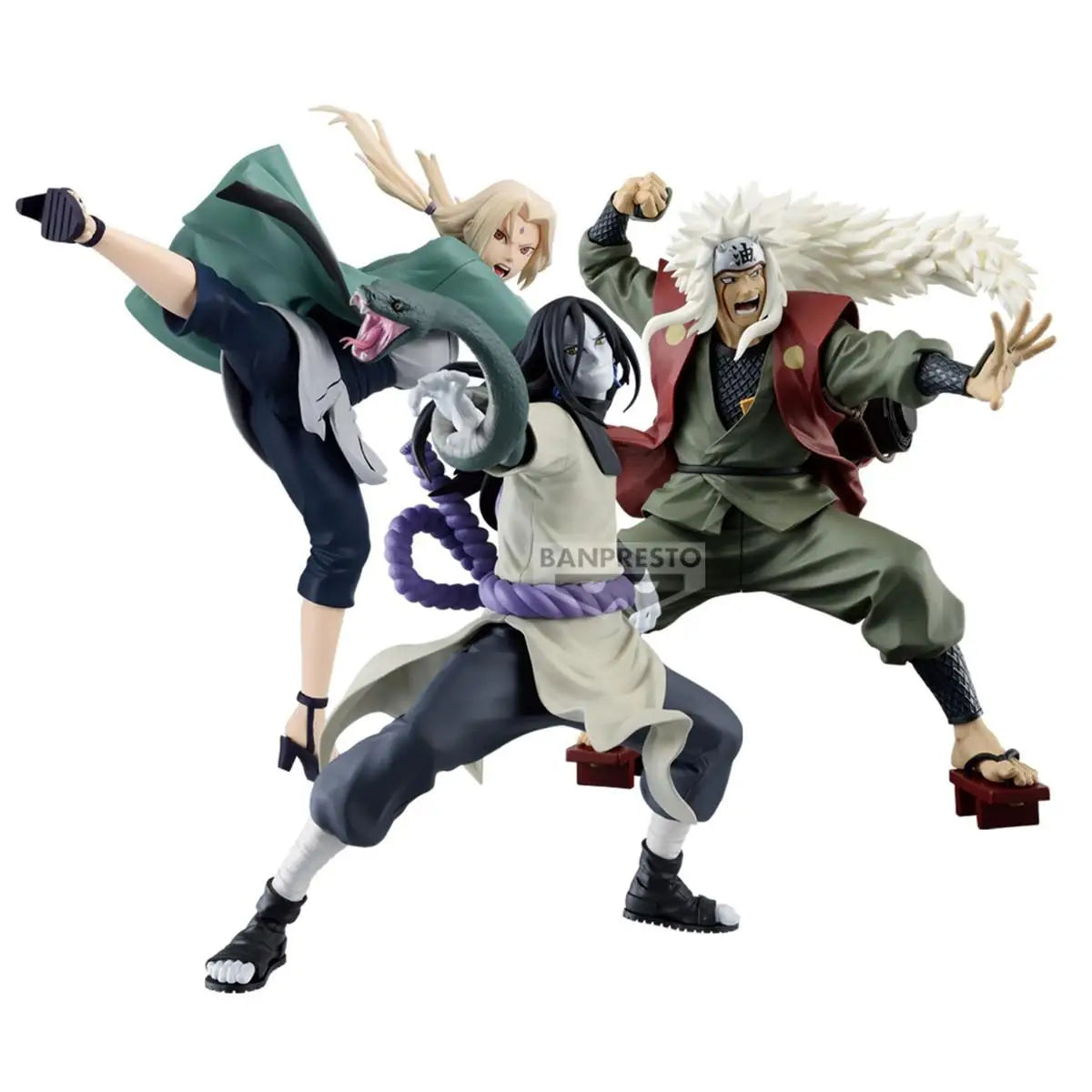 Anime Naruto-Los Tres Sannin Legendarios Jiraiya, Orochimaru y Tsunade